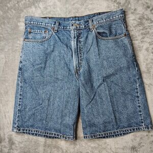 Levis Shorts Mens 38 Fit 37 Blue 550 Relaxed Fit Jean Shorts Bermuda Medium Wash